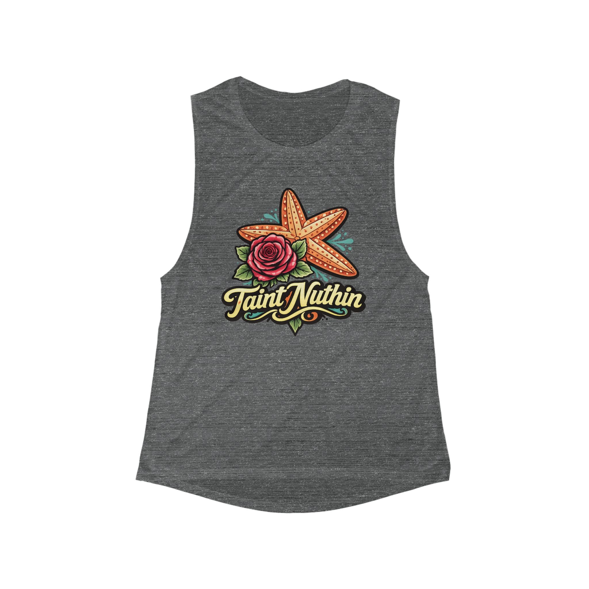 Women's Tank Top — 'Taint Nation' Starfish & Rose Beach Graphic