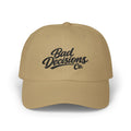 Bad Decisions Co. Classic Dad Cap — Embroidered Retro Script Baseball Hat