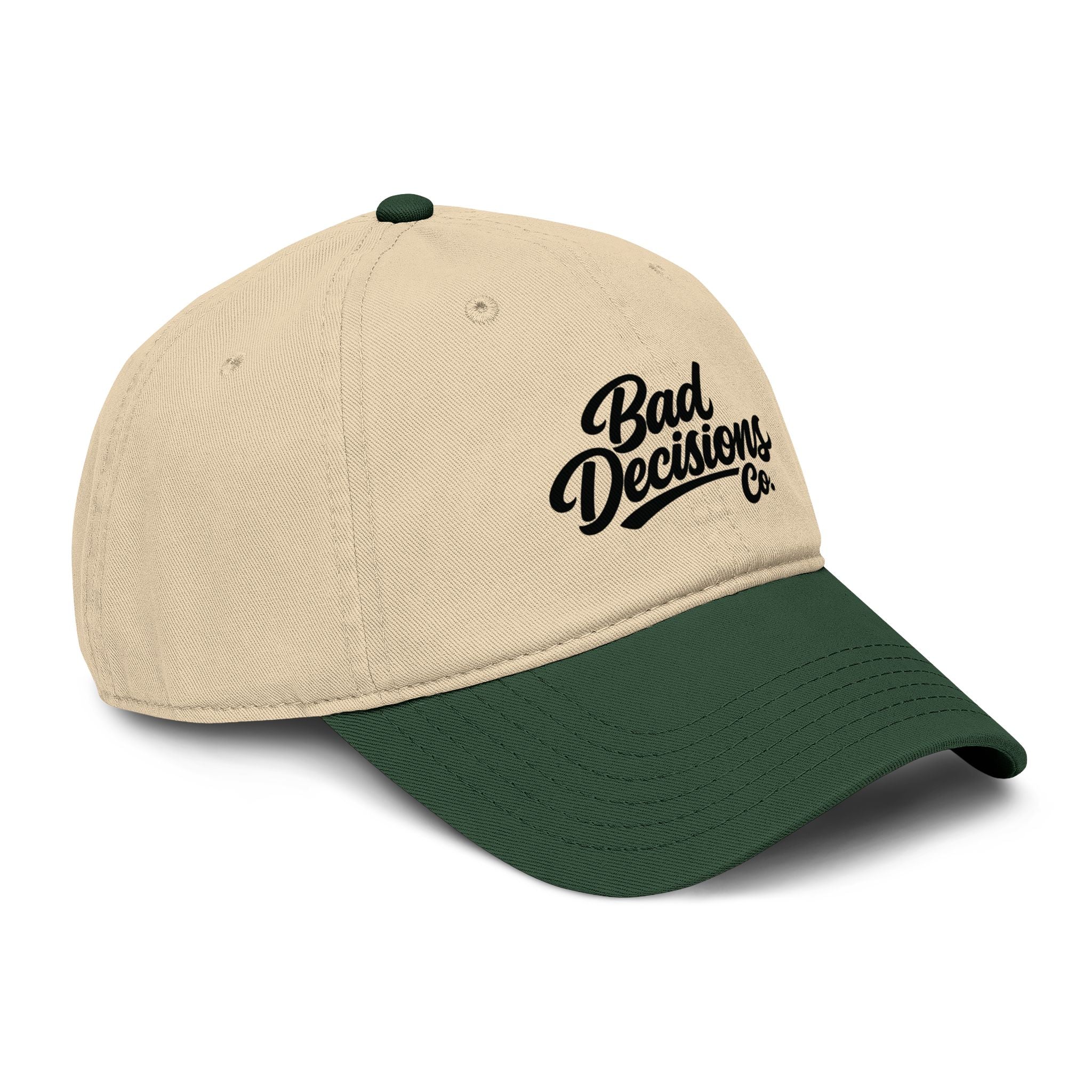 Bad Decisions Co. Washed Baseball Cap — Vintage Script Dad Hat