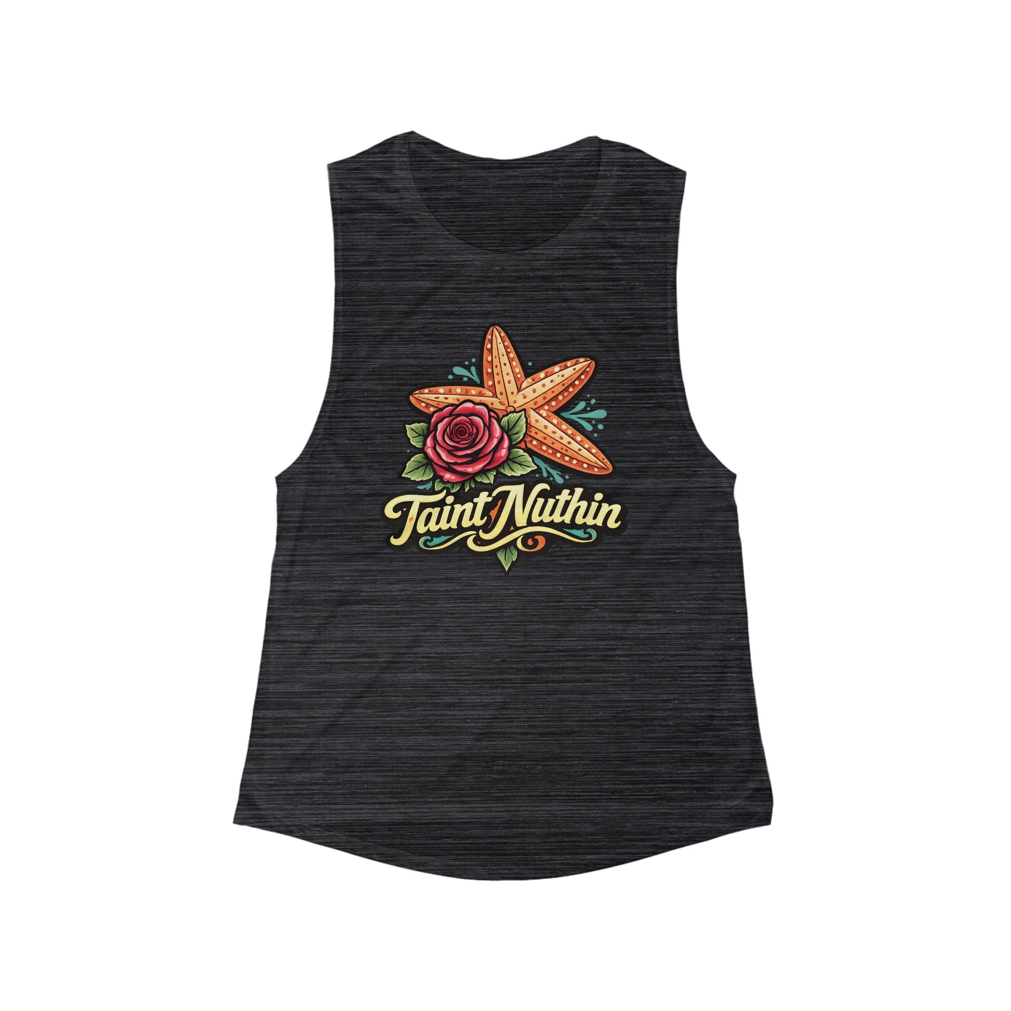 Women's Tank Top — 'Taint Nation' Starfish & Rose Beach Graphic