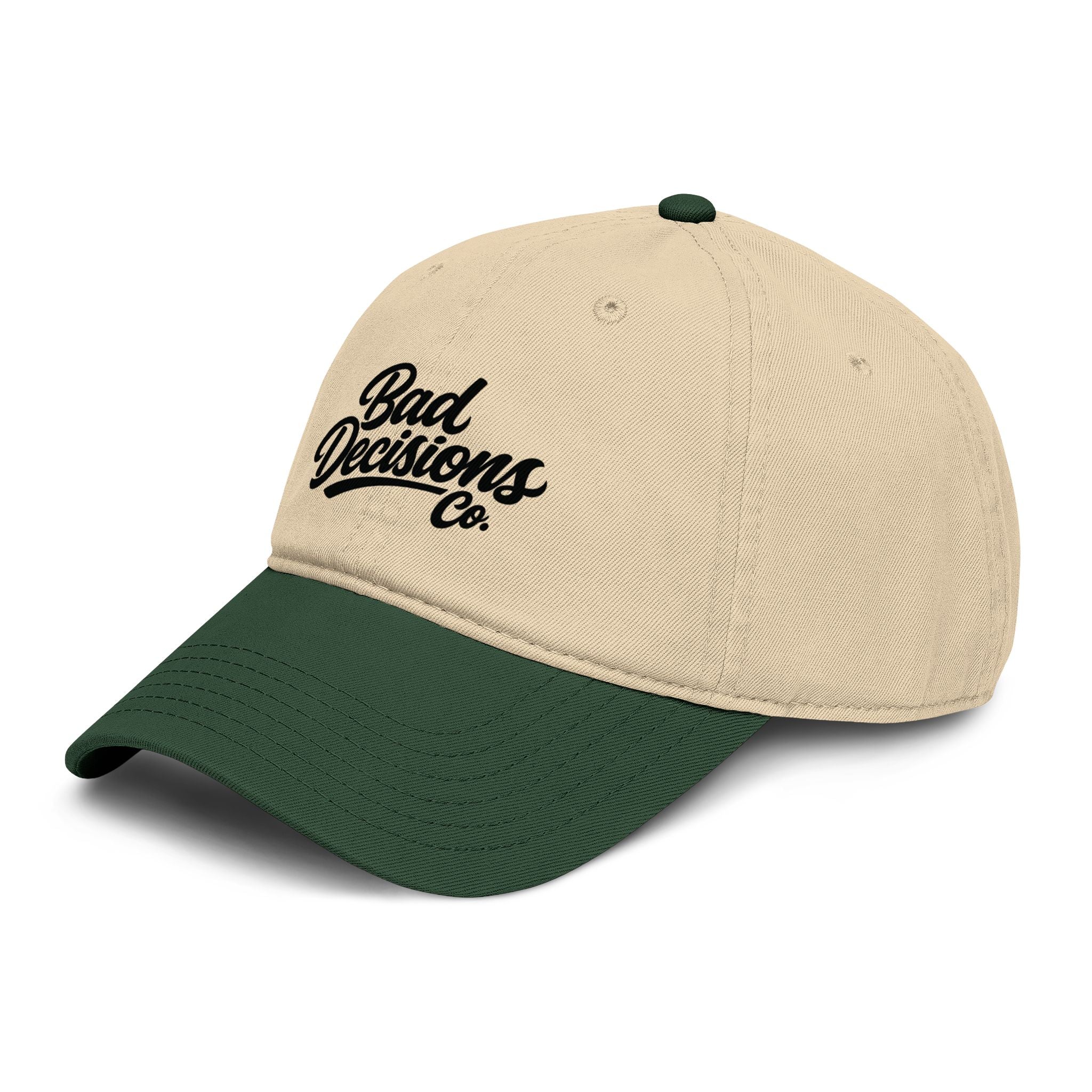 Bad Decisions Co. Washed Baseball Cap — Vintage Script Dad Hat