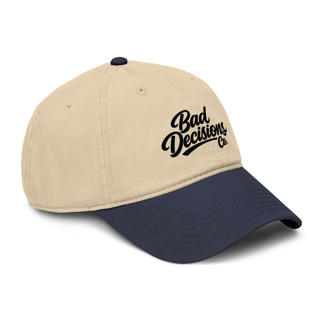 Bad Decisions Co. Washed Baseball Cap — Vintage Script Dad Hat