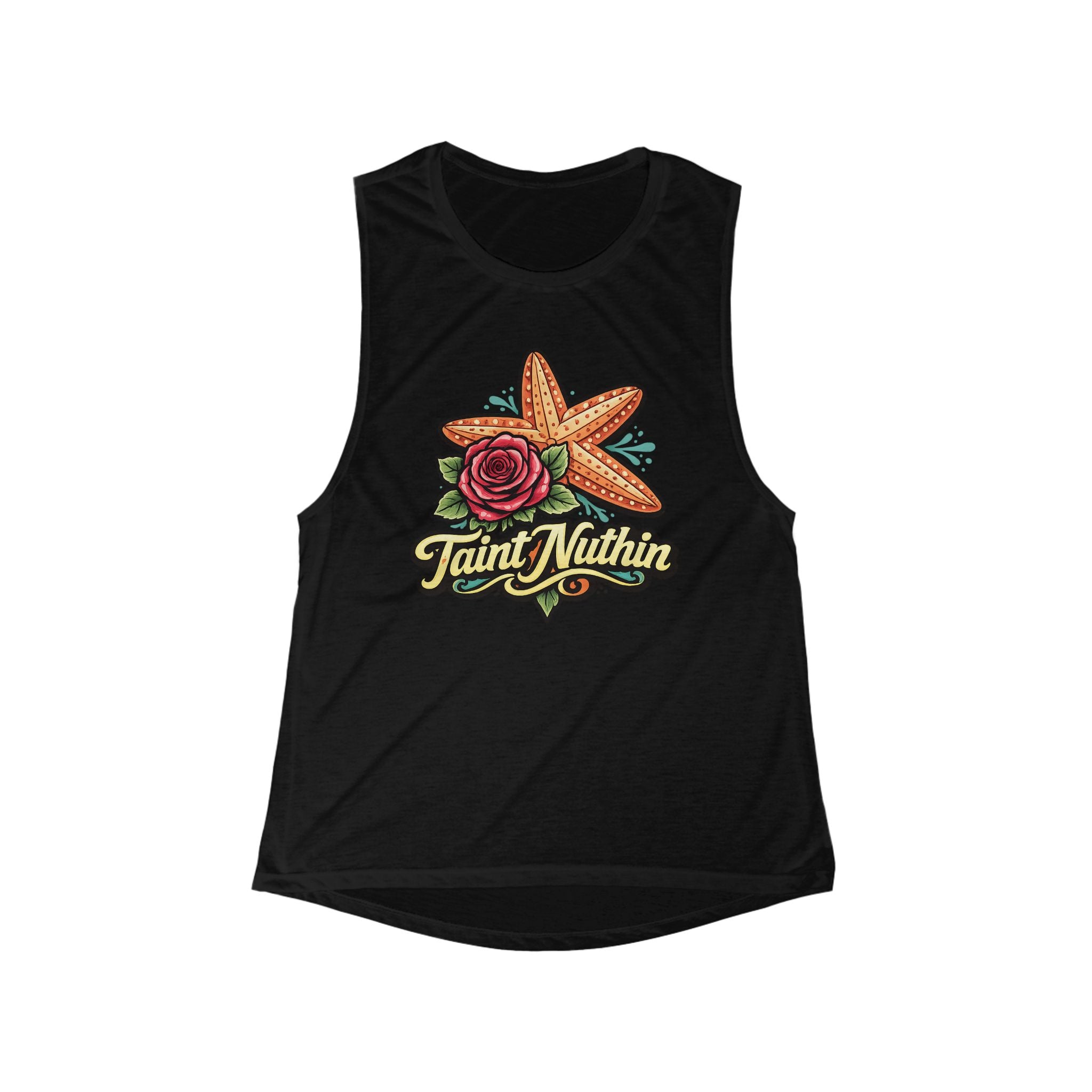 Women's Tank Top — 'Taint Nation' Starfish & Rose Beach Graphic