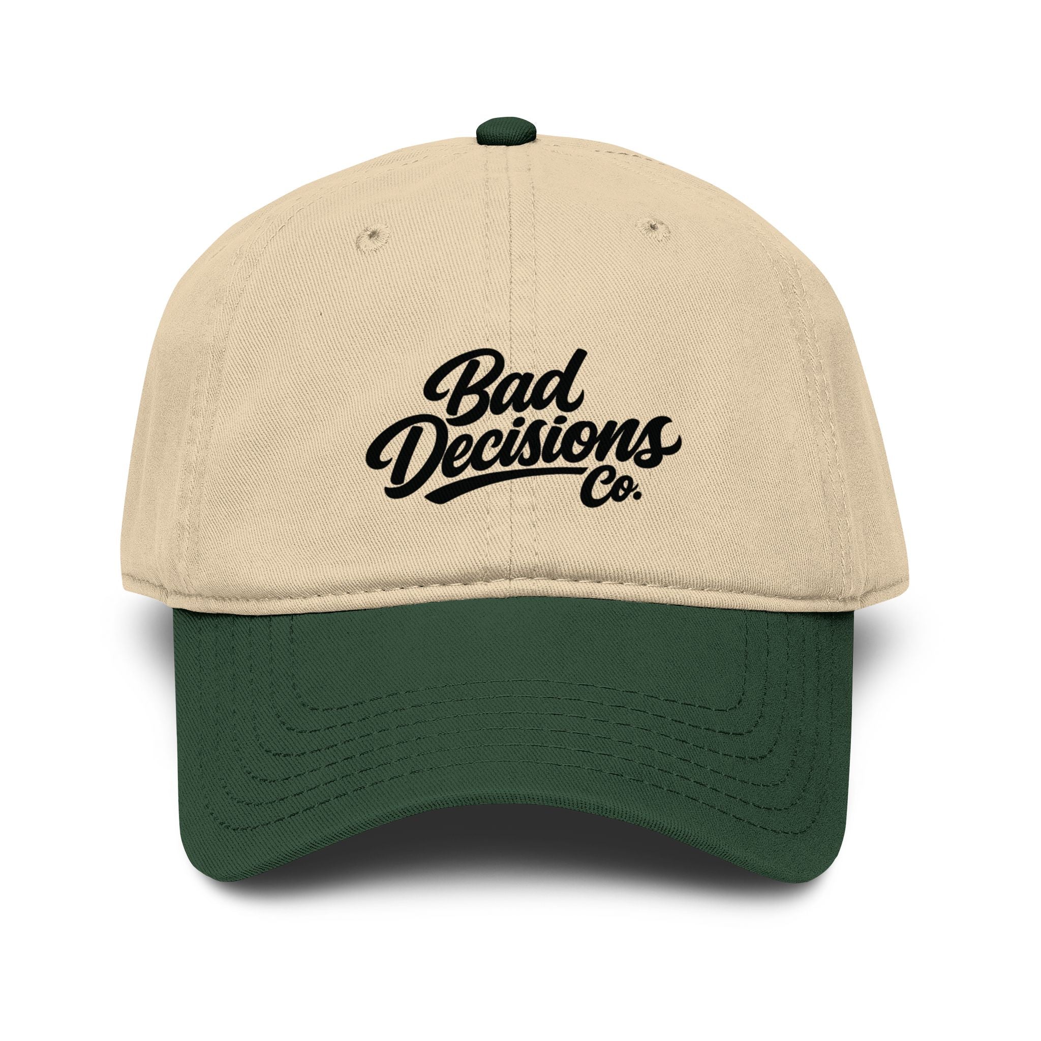 Bad Decisions Co. Washed Baseball Cap — Vintage Script Dad Hat