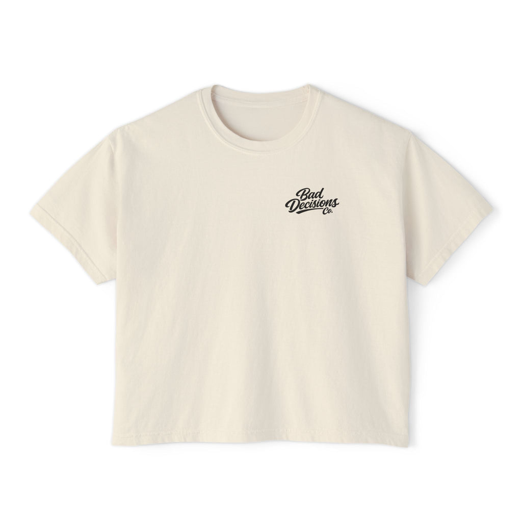Women's Boxy Tee — 'Taint Nation' Starfish & Rose Graphic Cropped T‑Shirt